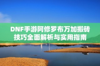 DNF手游阿修罗布万加搬砖技巧全面解析与实用指南