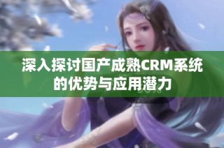 深入探讨国产成熟CRM系统的优势与应用潜力