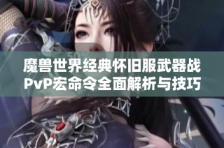 魔兽世界经典怀旧服武器战PvP宏命令全面解析与技巧分享