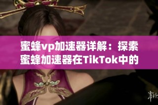 蜜蜂vp加速器详解：探索蜜蜂加速器在TikTok中的作用与优势