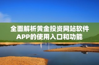 全面解析黄金投资网站软件APP的使用入口和功能