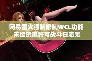 网易雷火强制限制WCL功能 未经玩家许可战斗日志无法重写