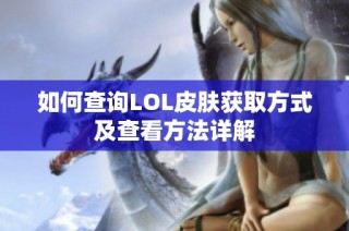 如何查询LOL皮肤获取方式及查看方法详解