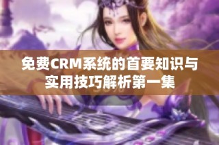 免费CRM系统的首要知识与实用技巧解析第一集