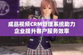 成品视频CRM管理系统助力企业提升客户服务效率