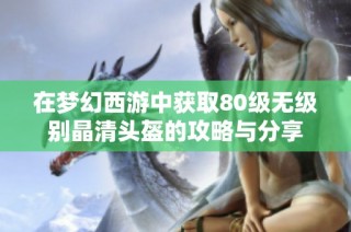 在梦幻西游中获取80级无级别晶清头盔的攻略与分享