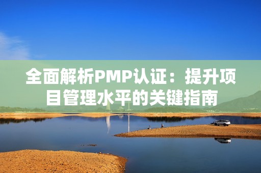 全面解析PMP认证：提升项目管理水平的关键指南