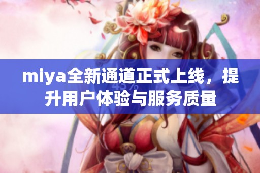 miya全新通道正式上线，提升用户体验与服务质量