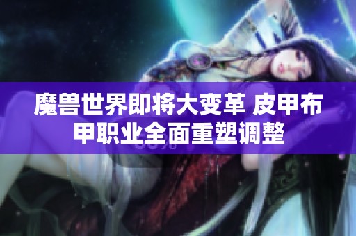 魔兽世界即将大变革 皮甲布甲职业全面重塑调整